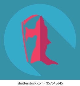 Flat modern design with shadow  Icon grim 