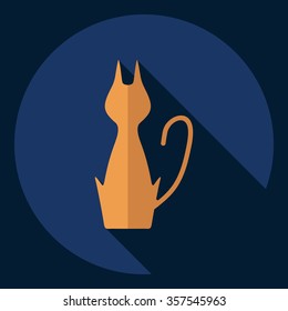 Flat modern design with shadow  Icon cat