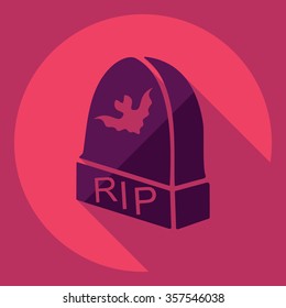 Flat modern design with shadow  Icon headstone