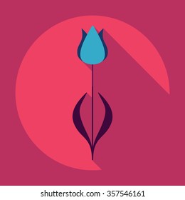 Flat modern design with shadow Icon  flower