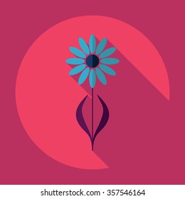 Flat modern design with shadow Icon  flower