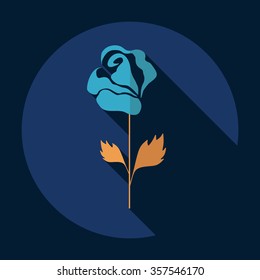 Flat modern design with shadow Icon  flower