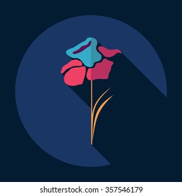 Flat modern design with shadow Icon  flower