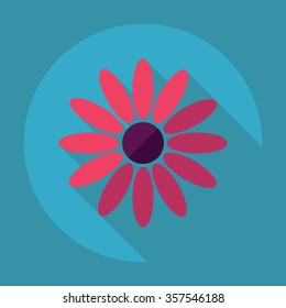 Flat modern design with shadow Icon  flower