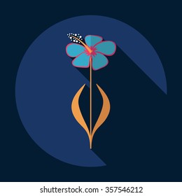Flat modern design with shadow Icon  flower
