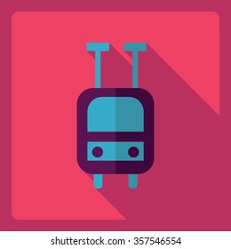 Flat modern design with shadow  Icon trolleybus
