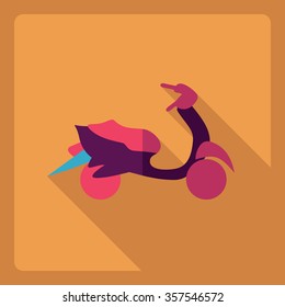 Flat modern design with shadow  Icon scooter
