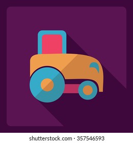 Flat modern design with shadow  Icon tractor