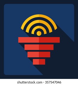 Flat modern design with shadow  Icon wi-fi