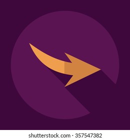 Flat modern design with shadow Icon  arrow