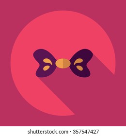 Flat modern design with shadow Icon  butterfly on neck