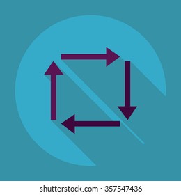 Flat modern design with shadow Icon  arrow