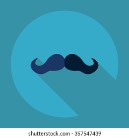 Flat modern design with shadow Icon  mustache