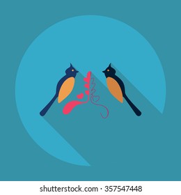 Flat modern design with shadow Icon bird