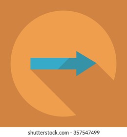 Flat modern design with shadow Icon  arrow