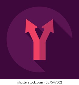Flat modern design with shadow Icon  arrow
