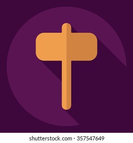Flat modern design with shadow  Icon hammer