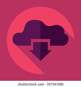 Flat modern design with shadow Icon  arrow