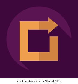 Flat modern design with shadow Icon  arrow