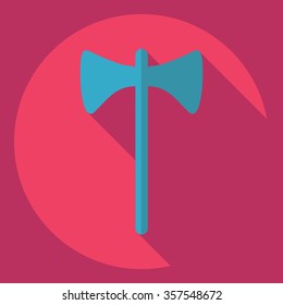 Flat modern design with shadow  Icon battle Axe