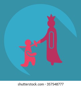 Flat modern design with shadow  Icon medieval