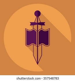 Flat modern design with shadow  Icon sword