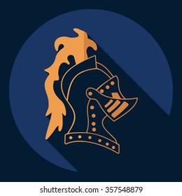 Flat modern design with shadow  Icon Helm knight