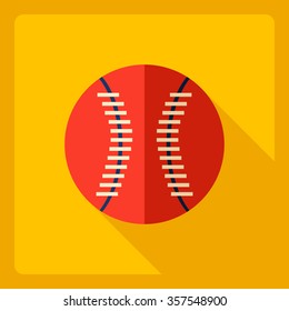Flat modern design with shadow  Icon baseball
