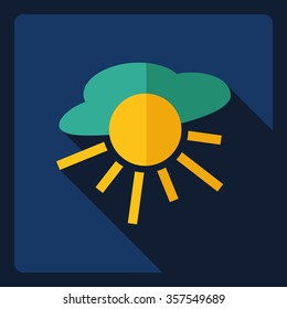 Flat modern design with shadow  Icon cloudy
