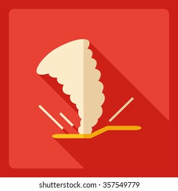 Flat modern design with shadow  Icon tornado