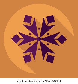 Flat modern design with shadow  Icon snowflake