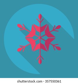 Flat modern design with shadow  Icon snowflake