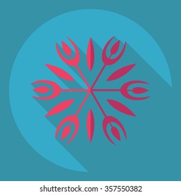 Flat modern design with shadow  Icon snowflake