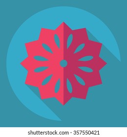 Flat modern design with shadow  Icon snowflake