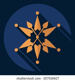 Flat modern design with shadow  Icon snowflake