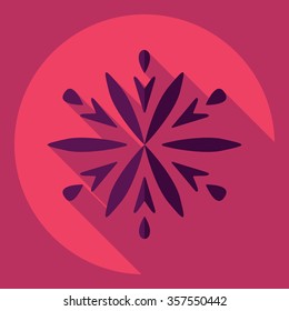 Flat modern design with shadow  Icon snowflake