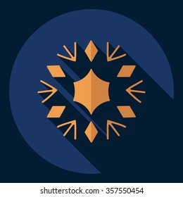 Flat modern design with shadow  Icon snowflake