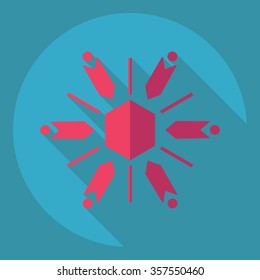 Flat modern design with shadow  Icon snowflake
