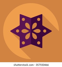 Flat modern design with shadow  Icon snowflake
