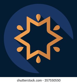 Flat modern design with shadow  Icon snowflake