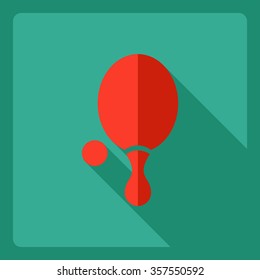 Flat modern design with shadow  Icon table tennis