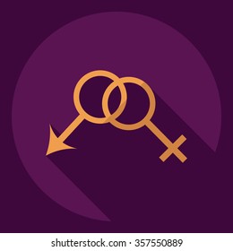 Flat modern design with shadow  Icon masculine feminine