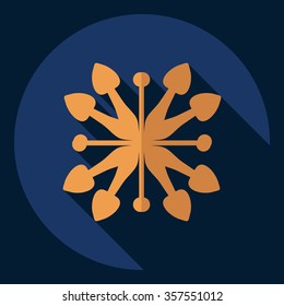 Flat modern design with shadow  Icon snowflake