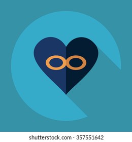 Flat modern design with shadow Icon  heart