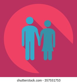 Flat modern design with shadow  Icon couple