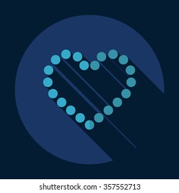 Flat modern design with shadow Icon  heart