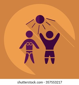 Flat modern design with shadow  Icon family relax