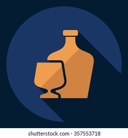 Flat modern design with shadow  Icon cognac