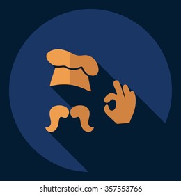 Flat modern design with shadow  Icon cook