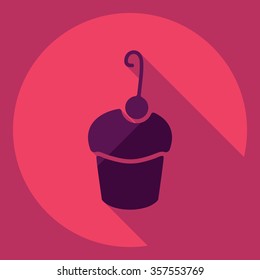 Flat modern design with shadow  Icon cake